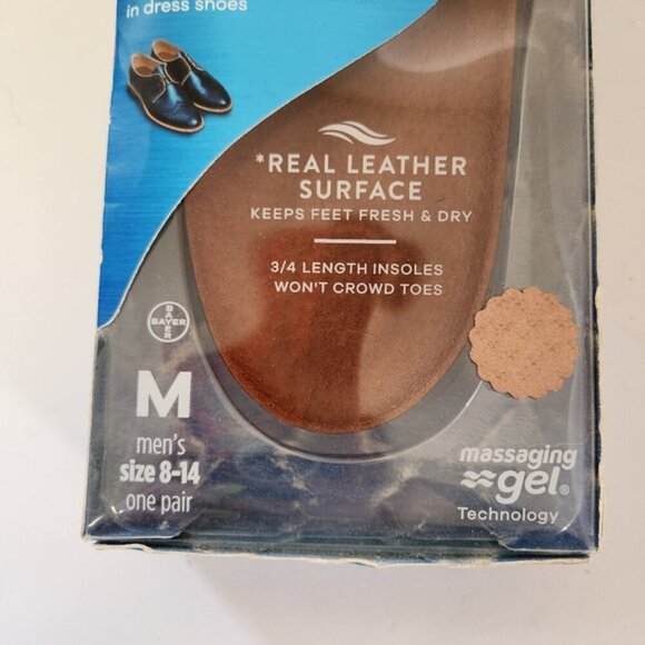 Dr. Scholl's Comfort and Energy Leather Insoles for Men's Dress Shoes New NWT - Picture 6 of 6